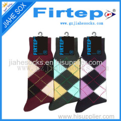 Wholesale Combed Cotton Patterned Mid Calf Men Dress Socks