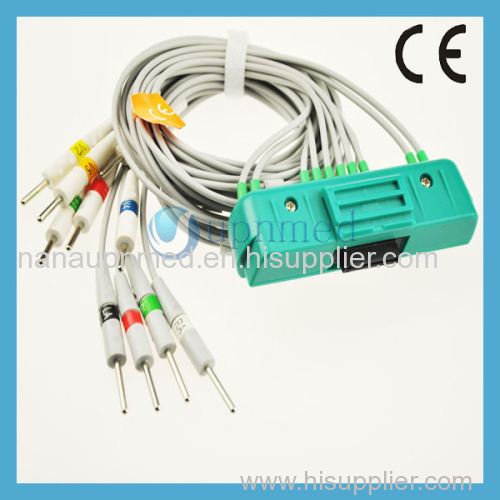 Nihon Kohden ECG-9320 EKG cable 10 leadwires U205-13DI