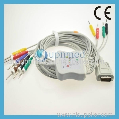 Nihon Kohden 10 lead ekg cable with leadwires Din 3.00mm U205-11DI