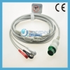 Schiller 12 pins one piece 3-lead ecg cable Snap AHA U325-13SA