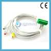 Nihon Kohden 12 pins one piece 3-lead ecg cable Clip IEC U305-33CI