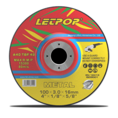 Depressed Center Abrasive Cutting Wheels for Metal with EN12413