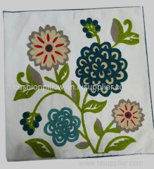 Towel embroidery / Chain stitch embroidery decorative throw pillow case / cushion pillow cover