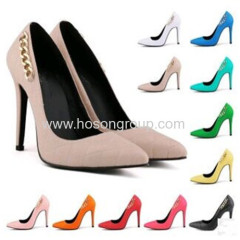 Fashion pointed toe chian high heel dress shoes