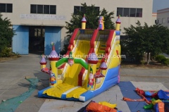 Cartoon theme large inflatable slide with bouncy