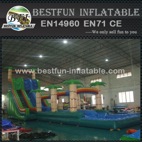 Palm tree inflatable water slide