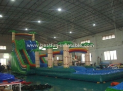Palm tree inflatable water slide