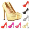Round toe high heel party shoes