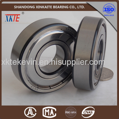 high precision conveyor parts XKTE brand Iron seals 6306ZZ idler bearing with black corner from china manufacture