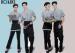 Trendy Restaurant Uniforms For Restaurant Staff / V Neck Shirt And Pants