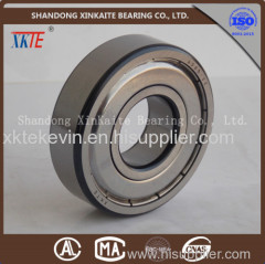 high precision conveyor parts XKTE brand Iron seals 6306ZZ idler bearing with black corner from china manufacture