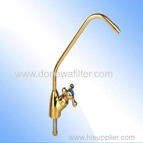 Golden long neck faucet