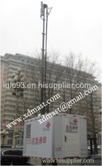Emergency mobile base station and military antenna electric telescoping mast