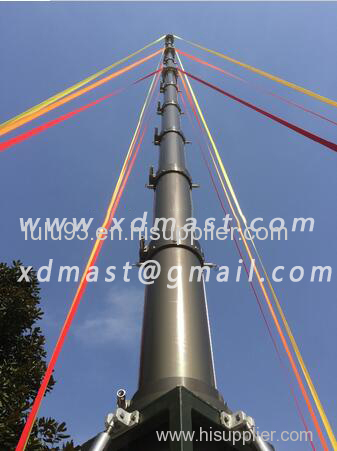 telescopic antenna mast in communication tower