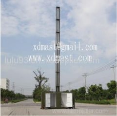 15m telescoping antenna masts tower and mobile antenna tower mast in shelter