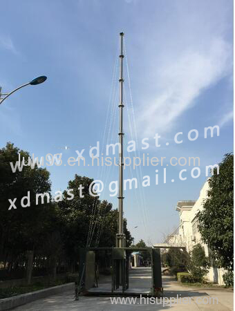 telescopic antenna Communication tower mast with shelter