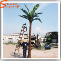 Fake coconut palm tree trunks waterproof artificial plastic coconut tree for sale