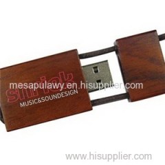Wood USB Flash Drives With Rope Accessory