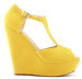 New style multi color wedge heel buckle sandals