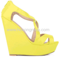 New fashion open toe zip wedge heel sandals