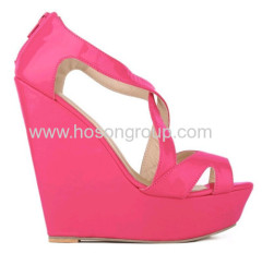 New fashion open toe zip wedge heel sandals