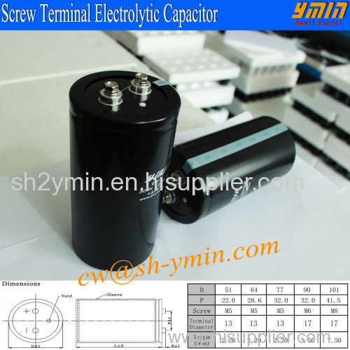 200V ~ 500V Capacitor 1000uF ~ 33000uF Screw Terminal Aluminium Electrolytic Capacitor RoHS