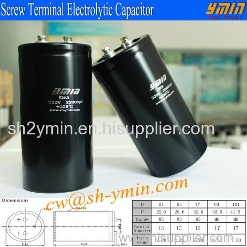 400V ~ 450V Capacitor 1000uF ~ 12000uF Screw Terminal Aluminium Electrolytic Capacitor RoHS