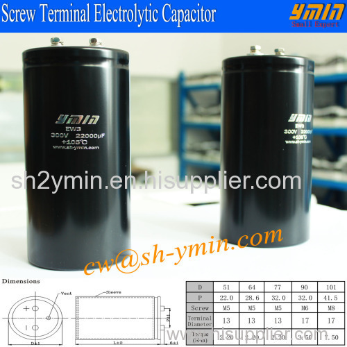 85C 6000 Hours 350V ~ 450V Capacitor 820uF ~ 180000uF Screw Terminal Electrolytic Capacitors RoHS