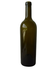 good quality 750ML Antique Green Bordeaux /Conical Glass Wine Bottle with Cork supplier