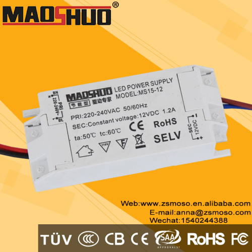 88*38*23mm 15w constant voltage12v non waterproof led power supply with CE RoHS Certificate