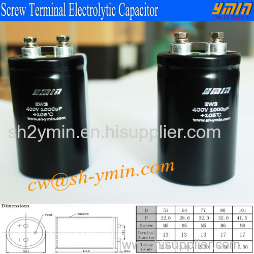 RoHS Certificated Capacitor 6800uF 200V Screw Terminal Aluminium Electrolytic Capacitor