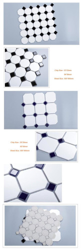 Porcelain Ceramic Glazed Modern Design Mosaic Floor Pattern Moroccan Octagon Shaped Mosaic Tiles