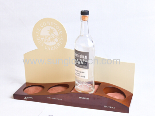 Oak Wooden Bottle Holder for 4 Bottles