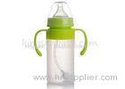 Customized Logo Silicone Glass Water Bottle With Feeding Nipple 240ml Shockproof