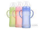 240ML Color Changing Sensor Glass Baby Feeding Bottle With Handles In Wide Neck