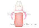 Temperature Sensor Glass Baby Milk Bottle With Handles In Wide Neck 8 ounce