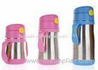 Leak Proof Stainless Steel Baby Bottle With Straw Lid Convenient SGS Quality Control