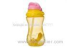 Arc Shape Baby Training Cup With Soft Straw Rope Double Color Handle BPA Free