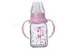 120ml Standard Neck Glass Baby Bottles Custom Logo with Straight Shaped Handle