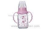 120ml Standard Neck Glass Baby Bottles Custom Logo with Straight Shaped Handle