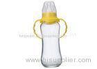 Arc Shaped Glass Baby Bottles For Newborns 8 OZ Standard Neck OEM / ODM Design