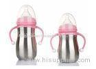 Wide Neck Thermal Stainless Steel Baby Nursing Bottle 240ml In Arc Shape