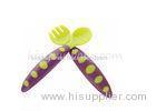 Colorful Plastic Baby Feeding Cutlery Set Lovely Kids Weaning Spoon Fork Set