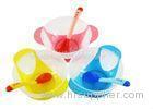 Plastic Baby Feeding Bowls And Spoons Color Changing No Harmful To Baby Body