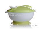 Baby Feeding Bowl With Spoon Fork Cap Unique Suction Design Of Bowl Bottom Side