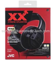 JVC HA-MR60X XX Over Ear Headband Headset With Mic And Remote Black For iPhone