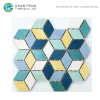Porcelain Glazed Floor Mosaic Art Design Diamond Shaped Cube 3d Marble Mosaic Tiles