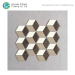 Porcelain Glazed Floor Mosaic Art Design Diamond Shaped Cube 3d Marble Mosaic Tiles