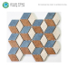 Porcelain Glazed Floor Mosaic Art Design Diamond Shaped Cube 3d Marble Mosaic Tiles