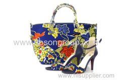 New Arrvial African Printed Fabric Women Shoes With Matching Bags